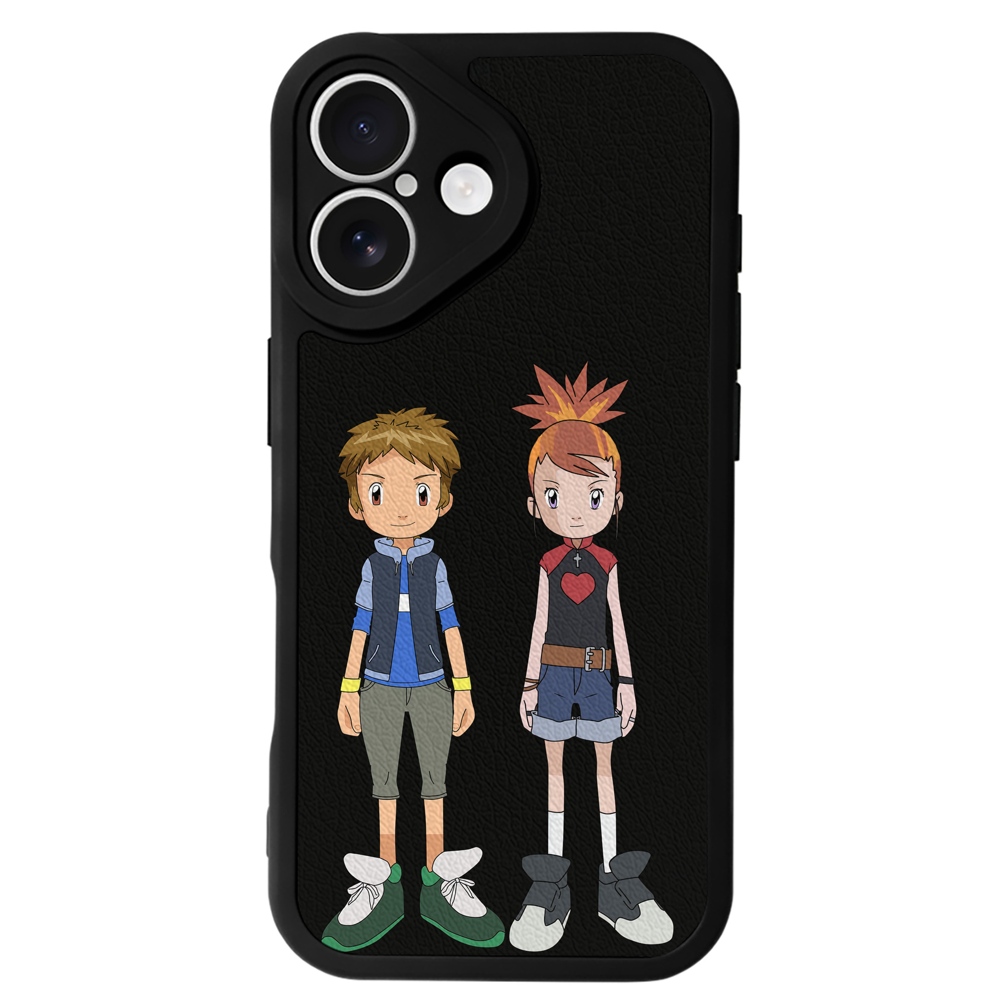 （画像用） Digimon デジタルモンスター/デジモン 【iPhone 16シリーズ対応】シリコンスマホケース（レザー調） 材質：シリコン